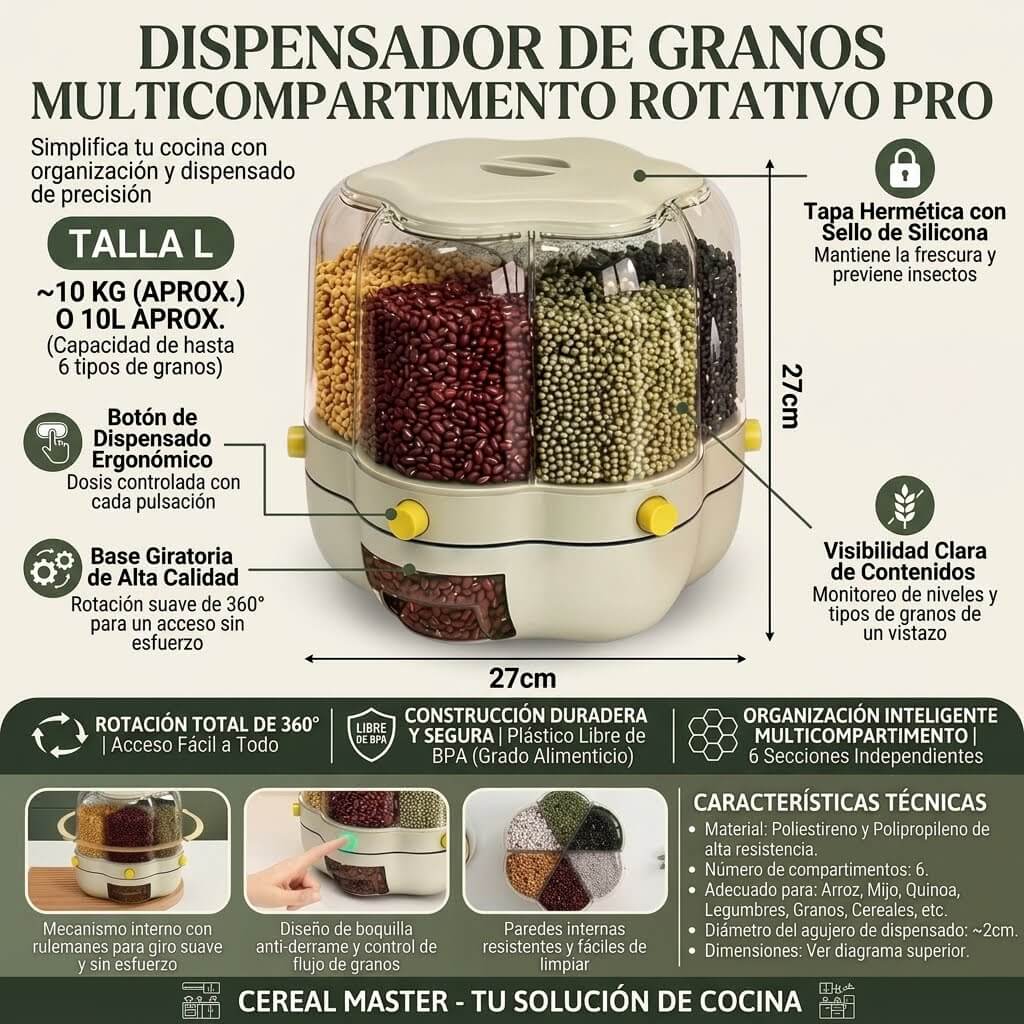 Dispensador de grano giratorio