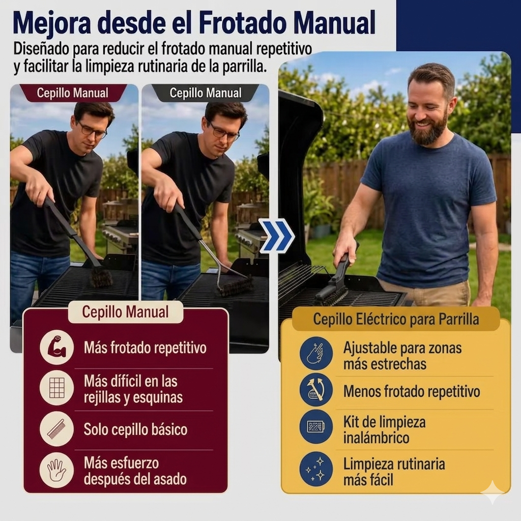 Cepillo Limpieza De Parrilla Recargable