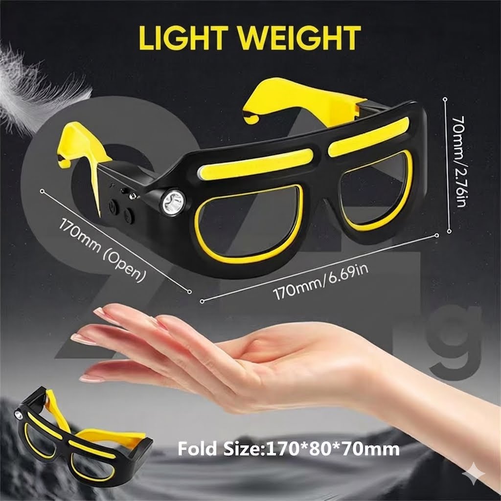 Gafas Led Recargables 5 Modos Con Sensor